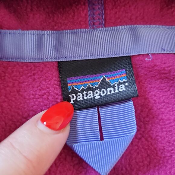 Vintage Patagonia Pullover Womens Medium Fleece Hooded Half Zip Retro 90s USA - Picture 3 of 9